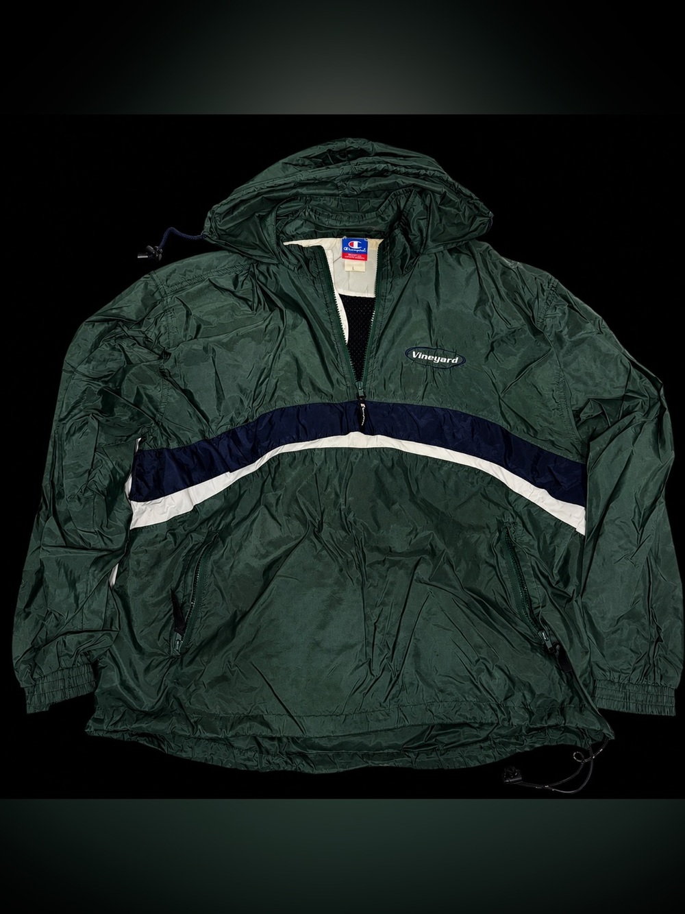 Vintage 90’s Champion Windbreaker Jacket Dark Green